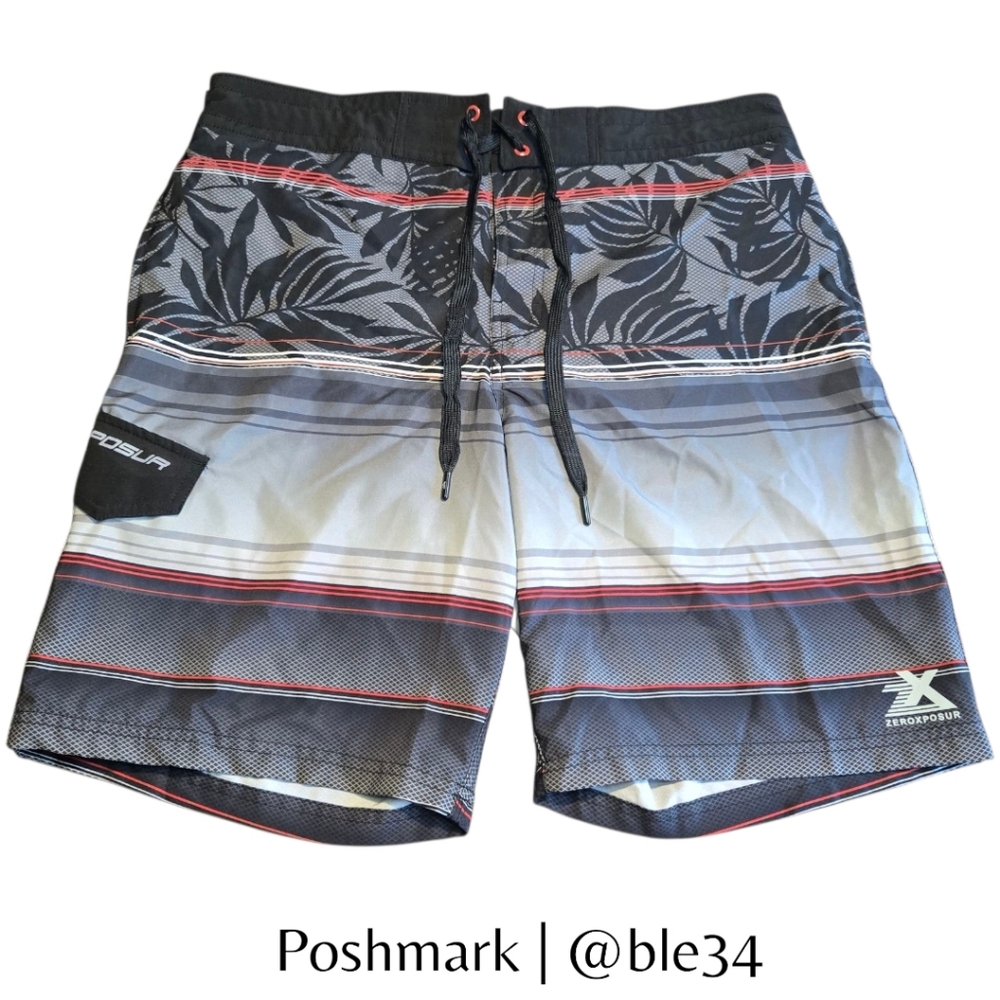 *SALE* ZeroXposur Red & Black Swim Trunks Board Shorts Mens Size Large